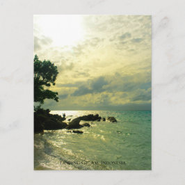Zonneschijn Zonsondergang Lucht Strand Schemering  Briefkaart