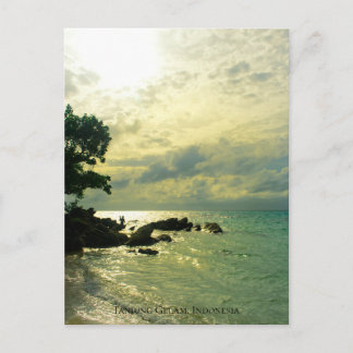 Zonneschijn Zonsondergang Lucht Strand Schemering  Briefkaart