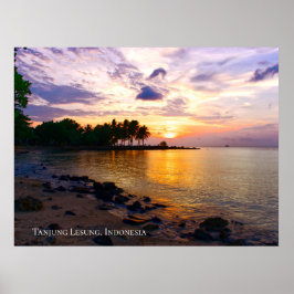 Zonneschijn Zonsondergang Lucht Strand Schemering  Poster
