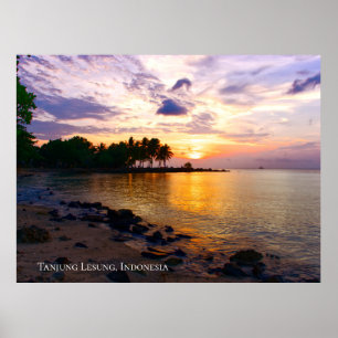 Zonneschijn Zonsondergang Lucht Strand Schemering Poster