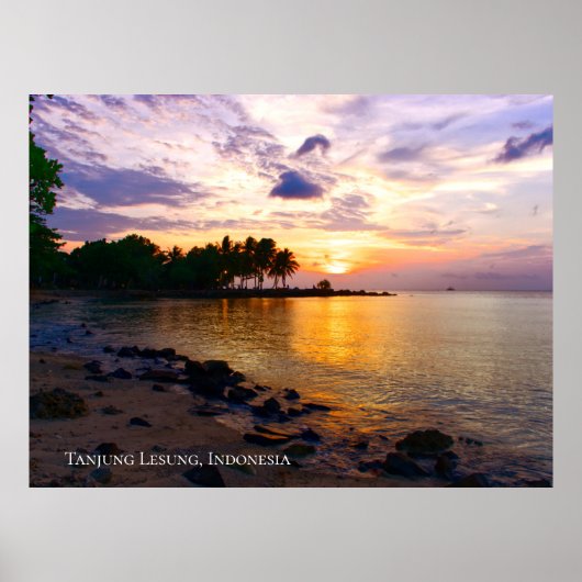 Zonneschijn Zonsondergang Lucht Strand Schemering  Poster (Voorkant)