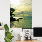 Zonneschijn Zonsondergang Lucht Strand Schemering Poster (Thuiskantoor)