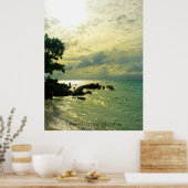 Zonneschijn Zonsondergang Lucht Strand Schemering Poster (Keuken)