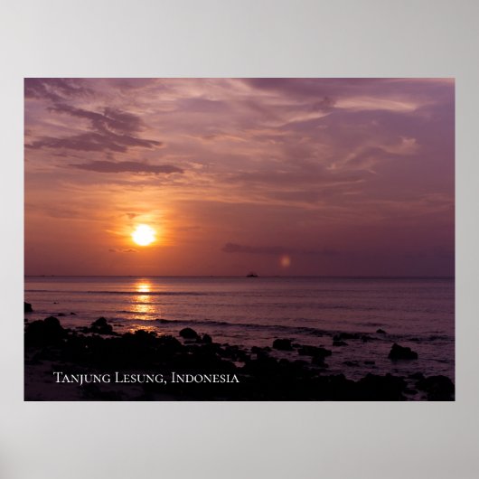 Zonneschijn Zonsondergang Luchtstrand Schemering R Poster (Voorkant)