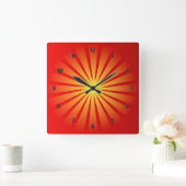 Zonneschijnstralen Vierkante Wandklok (Huis)