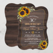 Zonneschilder-houten verjaardagsuitnodiging op rus kaart (Voorkant / Achterkant)