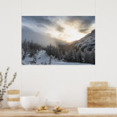 Zonneschilderij in een bedwelmende winteromgeving poster (Keuken)