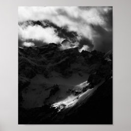 Zonneschilligheid op de majestueuze berg poster