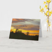 Zonneset met ganzen die Verse aanmoedigen Kaart (Gele Bloem)
