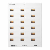 Zonneset, strand en wolken etiket (Full Sheet)