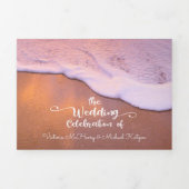 Zonneset tropische palmboom drieluik uitnodiging (Cover)