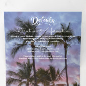 Zonneset tropische palmboom drieluik uitnodiging (Binnenzijde eerst)