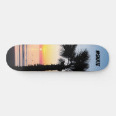Zonneset tropische palmboom persoonlijk skateboard (Horizontaal)