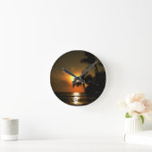 Zonneset tropische palmboom ronde klok (Huis)