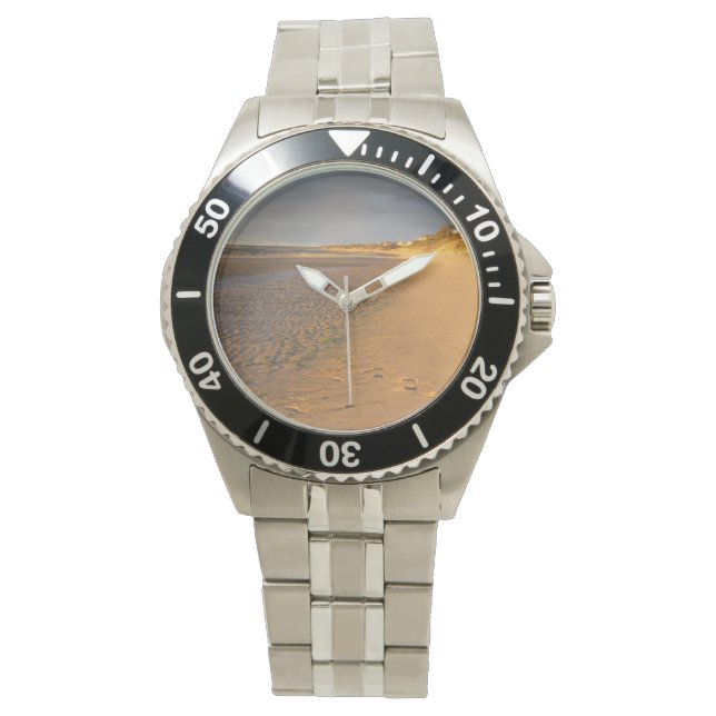 Zonneset van Cape Cod Bay Sand Flats Horloge (Voorkant)