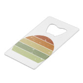 Zonneset voor drukremmen creditkaart flessenopener (Voorkant Gekanteld)