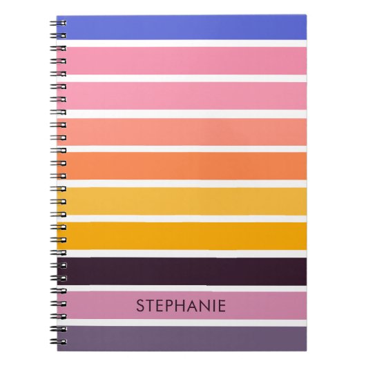 Zonnesetkleuren met strand, speciaal gepersonalise notitieboek (Voorkant)