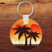 ZonnesetSleutelhanger van de palmboom Sleutelhanger (Voorkant)