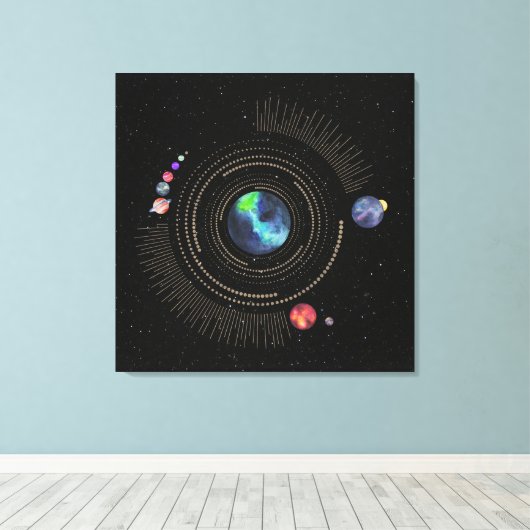 Zonnesistem Canvas Afdruk (Insitu (Houten vloer))