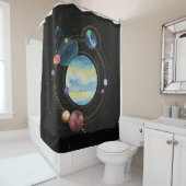 Zonnesistem Douchegordijn (In situ)