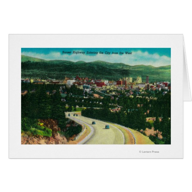 Zonnesnelweg die Spokane vanuit het westen binnenk (Voorkant Horizontaal)