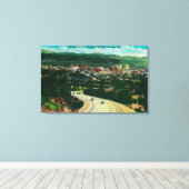 Zonnesnelweg die Spokane vanuit het westen binnenk Canvas Afdruk (Insitu (Houten vloer))