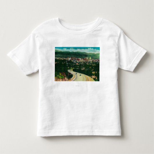 Zonnesnelweg die Spokane vanuit het westen binnenk Kinder Shirts (Voorkant)