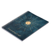 zonnesoneel goud zwart blauwgroen blauw notitieboek (Linkerzijde)