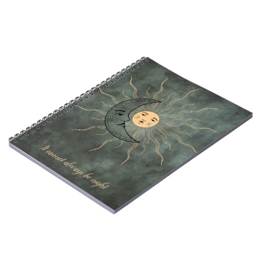  zonnesoneel gouden zwarte rokergroen notitieboek (Linkerzijde)