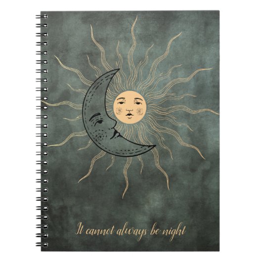 zonnesoneel gouden zwarte rokergroen notitieboek (Voorkant)