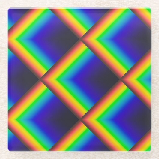 Zonnespectrumschalen Glazen Onderzetter (Voorkant)