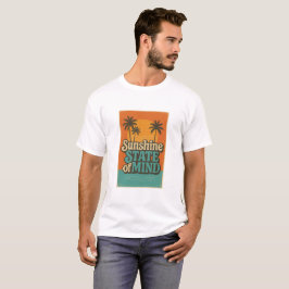 Zonnestaat T-shirt, Retro strandvakantieshemd T-shirt