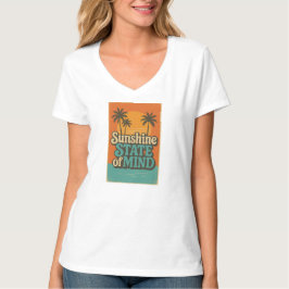 Zonnestaat T-shirt, Retro strandvakantieshemd T-shirt