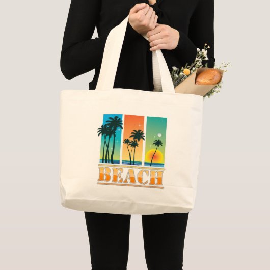 Zonnestbomen en palmbomen grote tote bag (Voorkant (product))