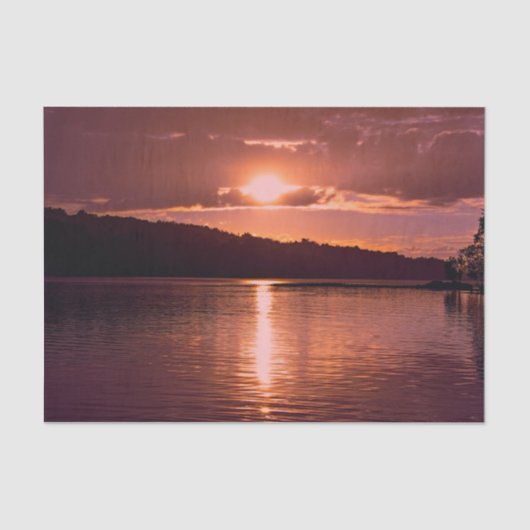 Zonneste Oranje landschapskustdoorsnijderij Tissuepapier (Voorkant)