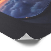 Zonneste Uitzicht van een vliegtuigvenstertje Post Poster (Hoek)