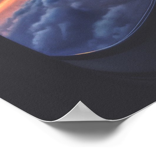 Zonneste Uitzicht van een vliegtuigvenstertje Post Poster (Hoek)