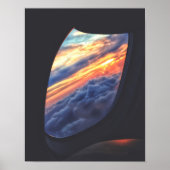Zonneste Uitzicht van een vliegtuigvenstertje Post Poster (Voorkant)
