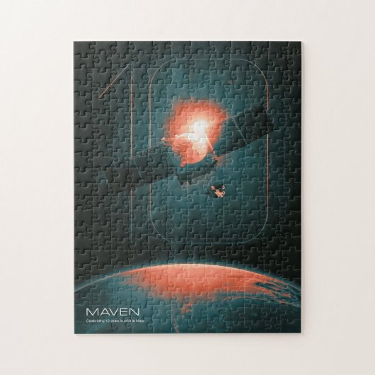 Zonnestelsel, 10 jaar Maven Mars Satelite Legpuzzel (Verticaal)