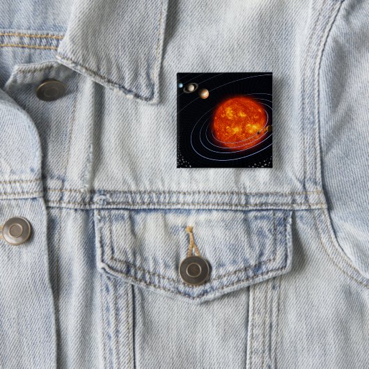 Zonnestelsel 8 vierkante button 5,1 cm (In situ)