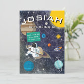 Zonnestelsel, Astronaut Birthday Party Invitation Kaart (Staand voorkant)