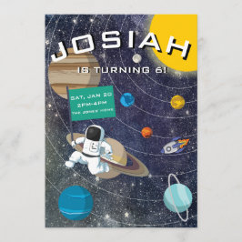 Zonnestelsel, Astronaut Birthday Party Invitation Kaart