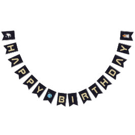 Zonnestelsel Astronaut Gelukkige Verjaardag Typogr Vlaggetjes