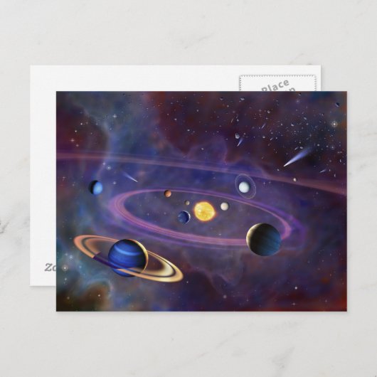 Zonnestelsel Briefkaart (Voorkant / Achterkant)