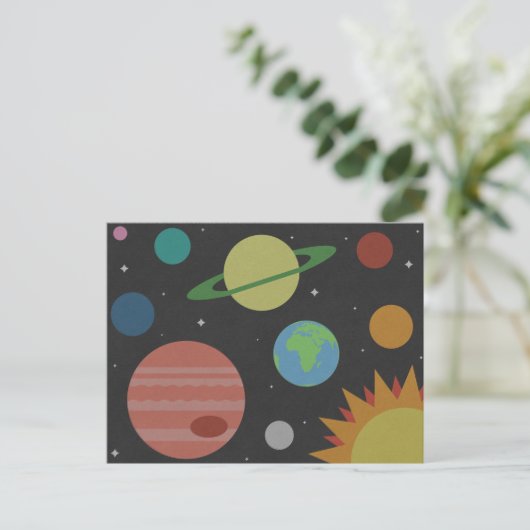 Zonnestelsel Briefkaart (Staand voorkant)