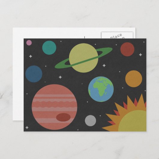 Zonnestelsel Briefkaart (Voorkant / Achterkant)