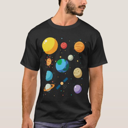 Zonnestelsel Buitenruimte T-shirts Astronaut Camp (Voorkant)