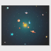 Zonnestelsel Cadeaupapier (Vlak)