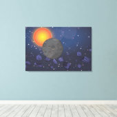 zonnestelsel canvas afdruk (Insitu (Houten vloer))