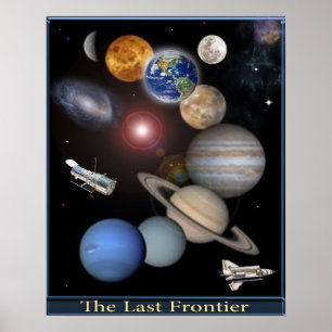 Zonnestelsel Digitaal kunst poster